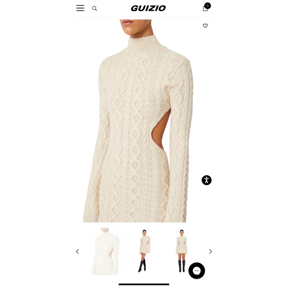 DANIELLE GUIZIO - Cable Knit Backless Turtleneck Dress - Picture 6 of 12